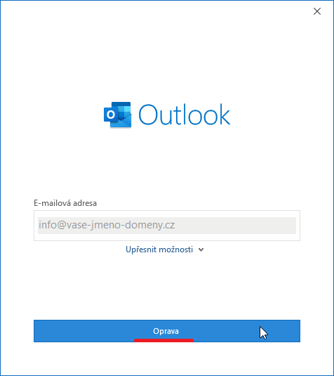 Oprava Microoft Outlook 2019 krok č.5